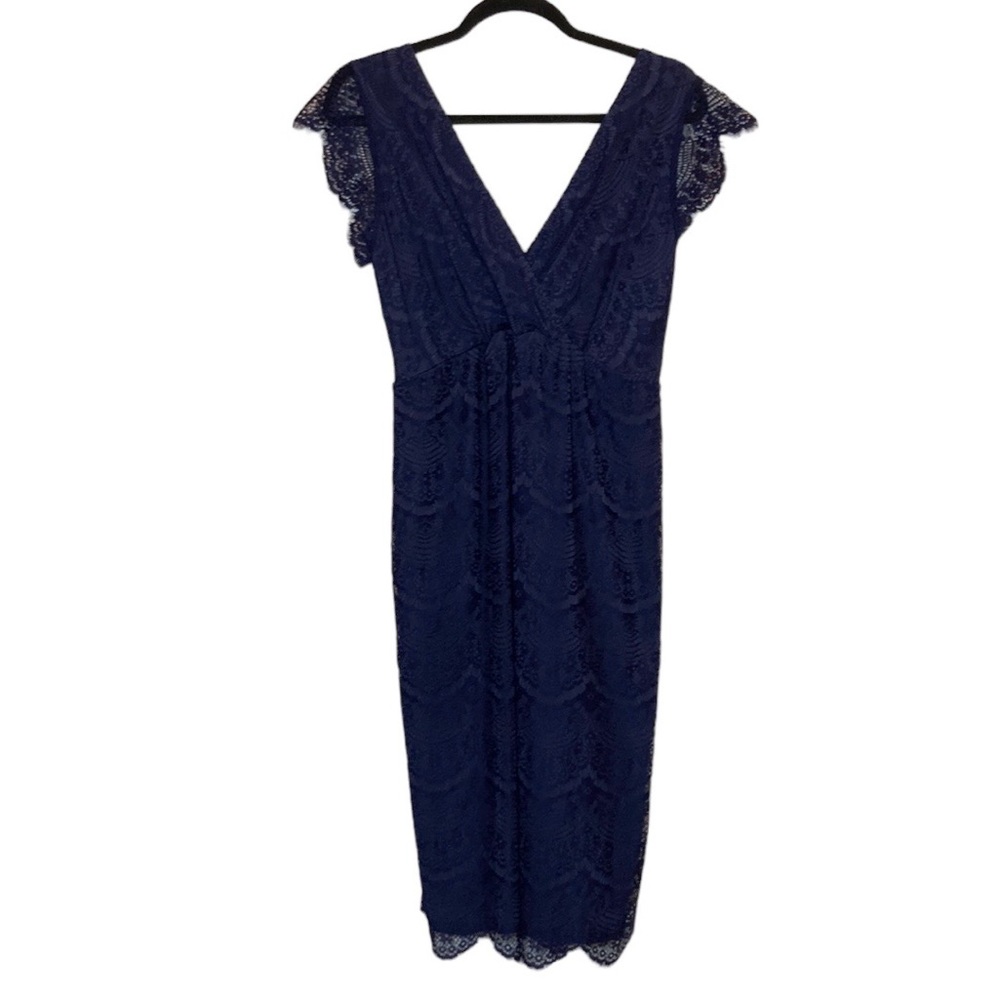 Elegant Navy Lace Dress
